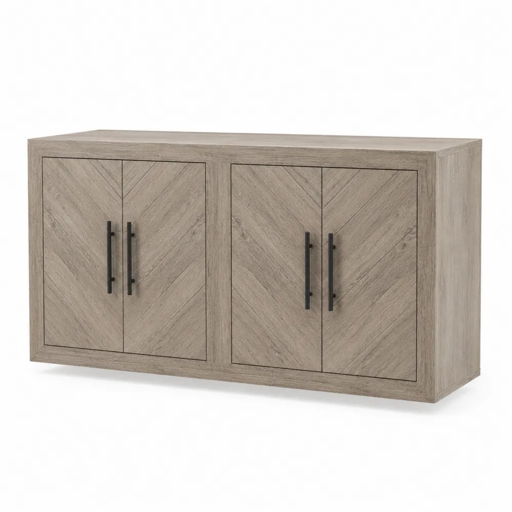 Komoda z płyty MDF z metalowymi uchwytami 120x40x80 cm