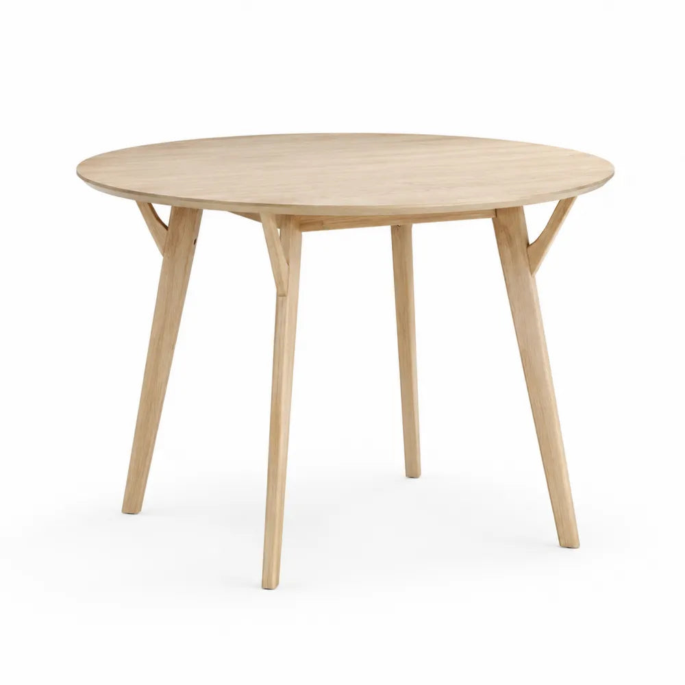 Stół Okrągły z Drewna Dębowego 90 cm