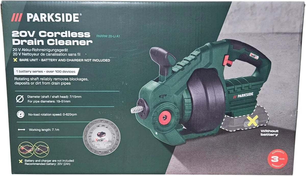 Parkside, 20-Li bateria, ładowarka, 20 V, ® Parrw A1 Wał czyszczący bez baterii lub ładowarki