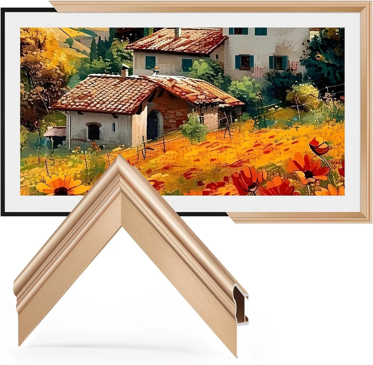 VueFrame, Samsung Smart TV, 55 cali, TV, bezel stopu, nowoczesny i minimalistyczny styl, łatwa instalacja, wymienne ramy do