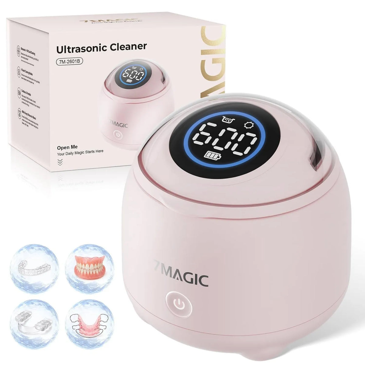 7MAGIC, ultradźwiękowy zbiornik czyszczący, czyszczarka, USB, bezprzewodowy, do rynsztoka