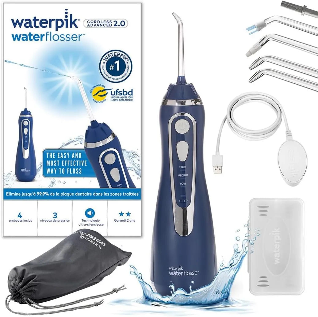 Waterpik, Advanced, 4 wskazówki zawarte, Hydropuls dentystyczny, Niebieski