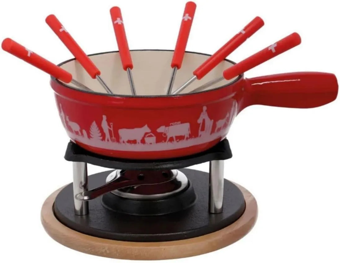 Rotel, Fondue, 21 cm, 2 l, odlewane żelazo, aluminium, drewno, dla 6 osób