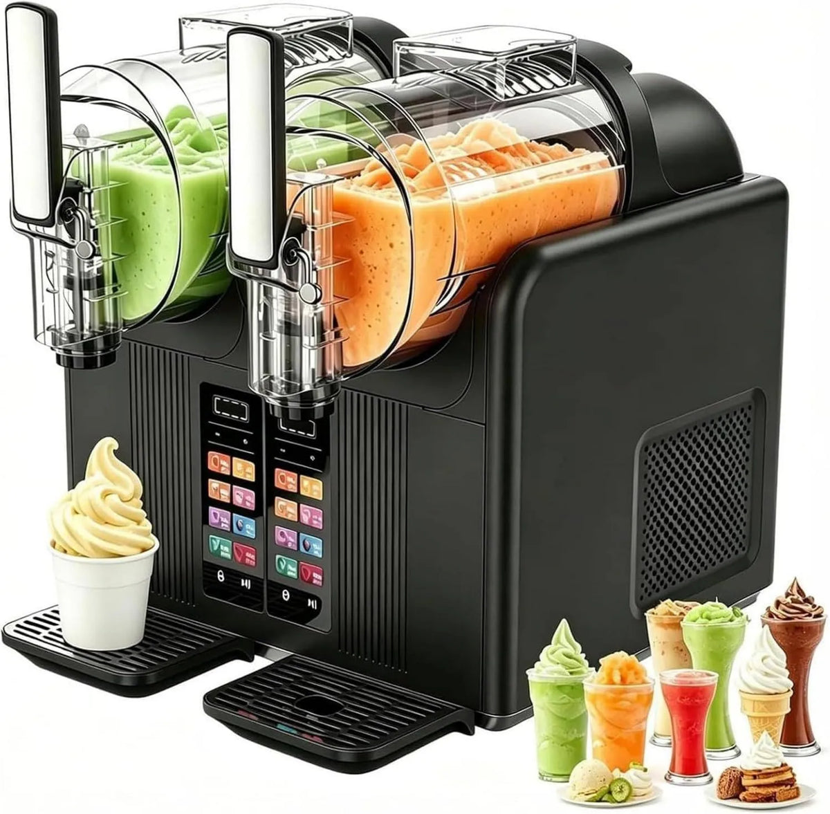 WEIZIIA, Granita, Granit maszyna, 2 l, 430 W, 7 programów, dotyk, blokowanie, czarny