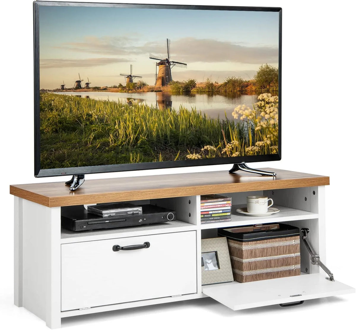 Generic, 48 'Szafa TV, dekoracja salonu, 2 drzwi przesuwne i multimedialne centralne stopy do pokoju dziennego lub sypialni