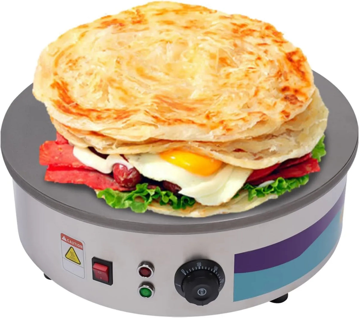 Owneed, V 3000 Naleśniki maszyny, 45 cm, 3000 W, 50 do 300°C, 220 V, profesjonalne, żeliwo, do naleśników i naleśników Fladenbäcker