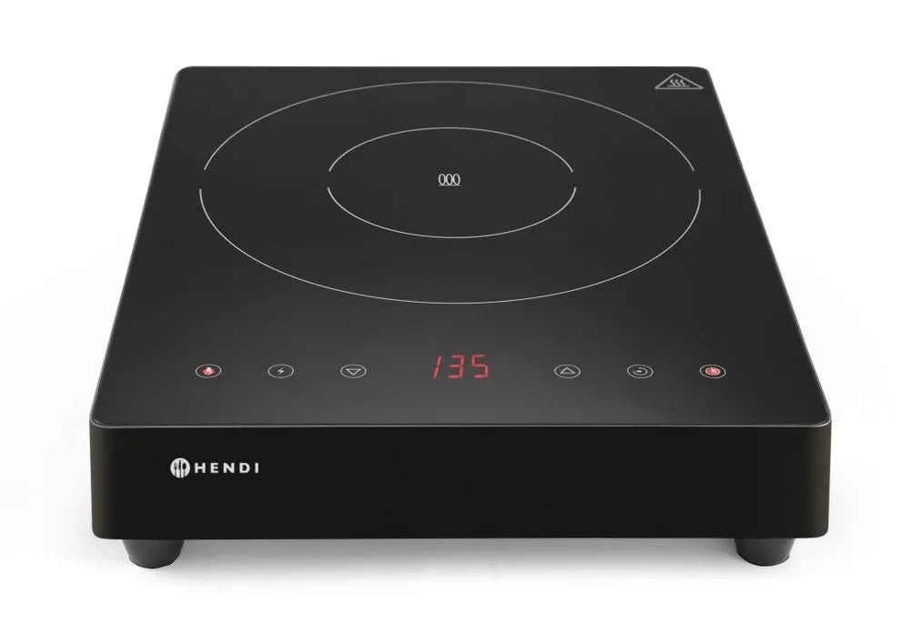 HENDI kuchenka przenośna, Płyta indukcyjna 230 V / 3500 W, 3500 W, 60- 240°C, 230 V, stół indukcyjny do gotowania, dotyk, licznik, stal nierdzewna, czarny, 337x417x, 85 mm 230 V/3500 W