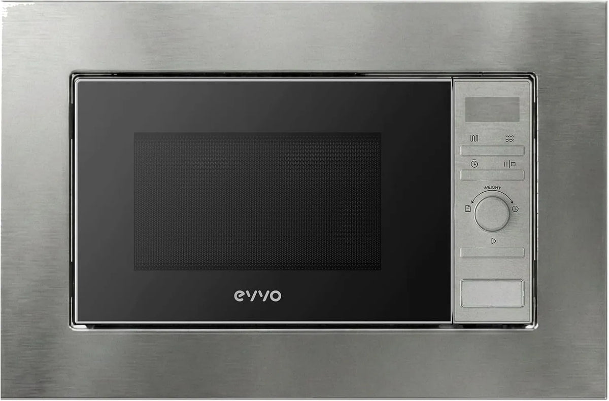 Kuchenka mikrofalowa, 1000 W, 33,7 cm, timer, funkcja grilla, EVVO Zintegrowana kuchenka mikrofalowa Mi30 Inox, wyświetlacz cyfrowy
