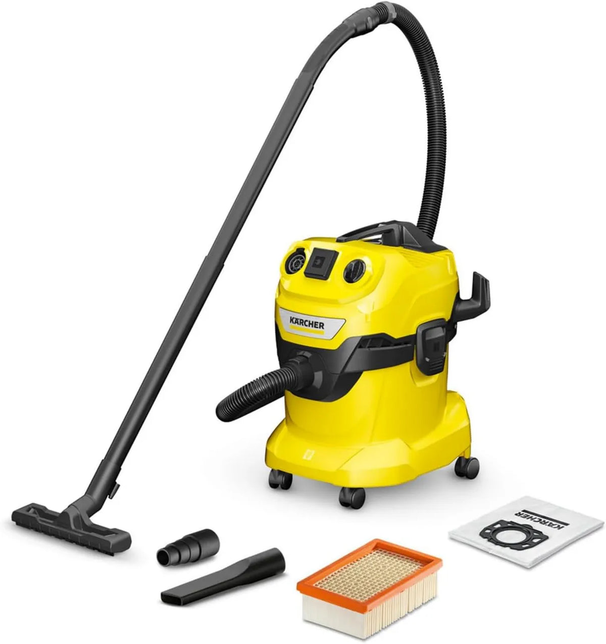 Kärcher V-20/5/22 odkurzacz, 1000 W, 2,2 m, na mokro/sucho WD 4 P, plastikowy pojemnik: 20 l, funkcja wydmuchu, gniazdo z włącznikiem/wyłącznikiem