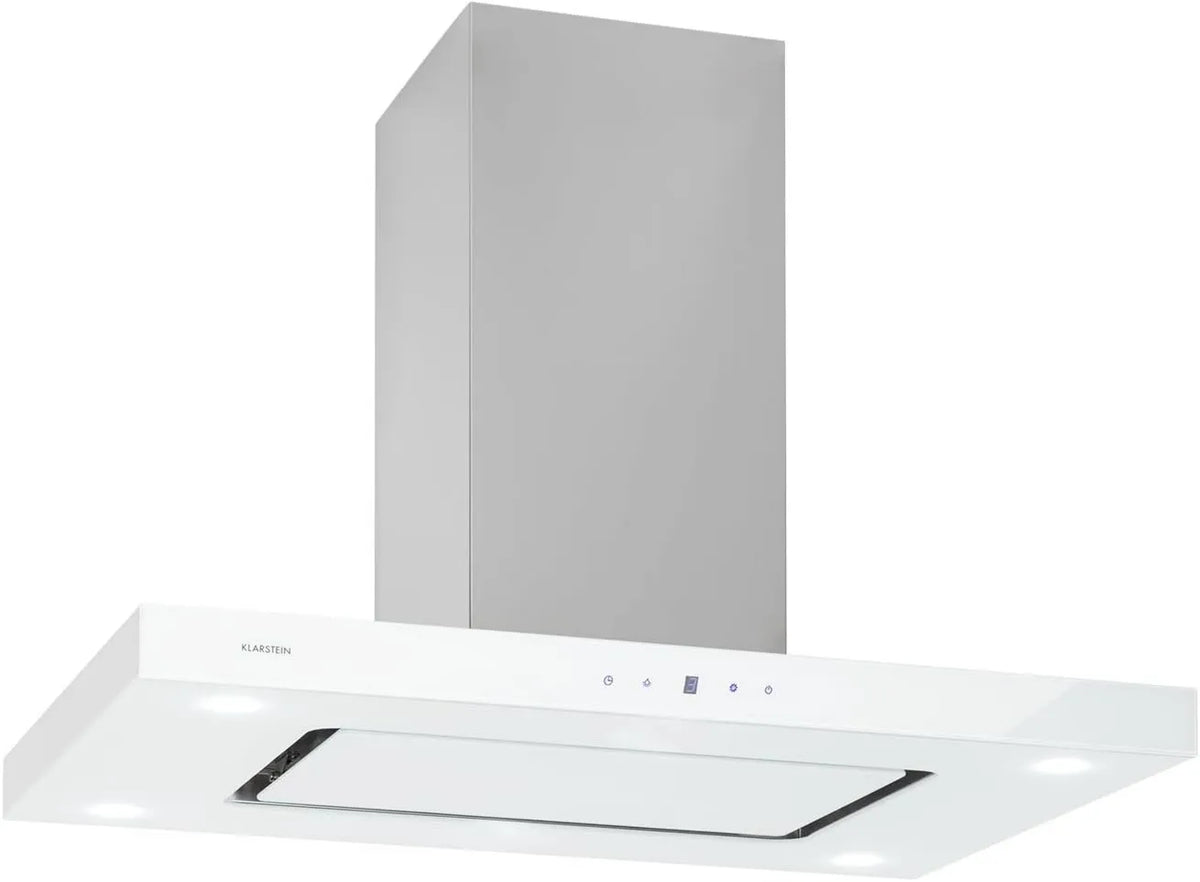 KLARSTEIN okap kuchenny, 230 W, 642 m3 / h, oświetlenie LED, dotyk, 3 poziomów, stal nierdzewna, biała, Valeria Hood m3/h