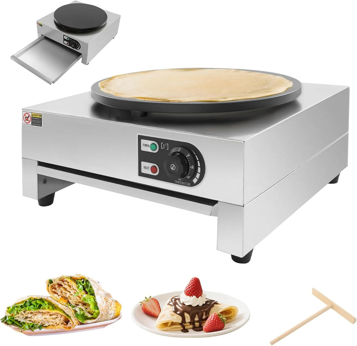 PUDLOR, Aparatura, 40 cm, 3000 W, 220 V, profesjonalna, restauracja, 2 strefy temperatur, funkcja ogrzewania, dla Les Boulangeries