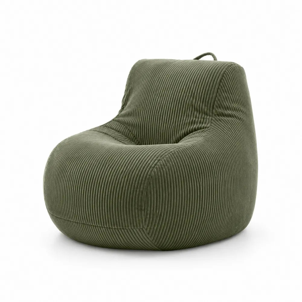 Fotel typu bean bag z tkaniny sztruks Zielony