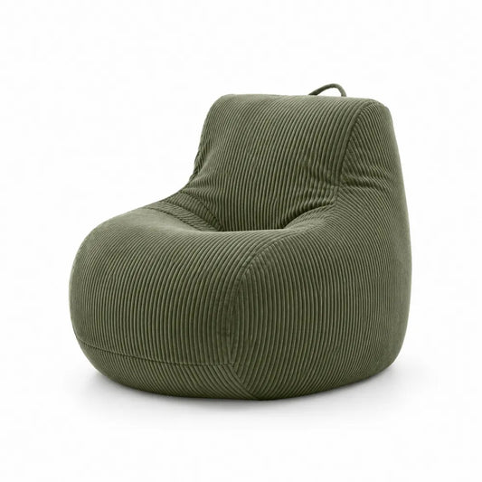 Fotel typu bean bag z tkaniny sztruks Zielony