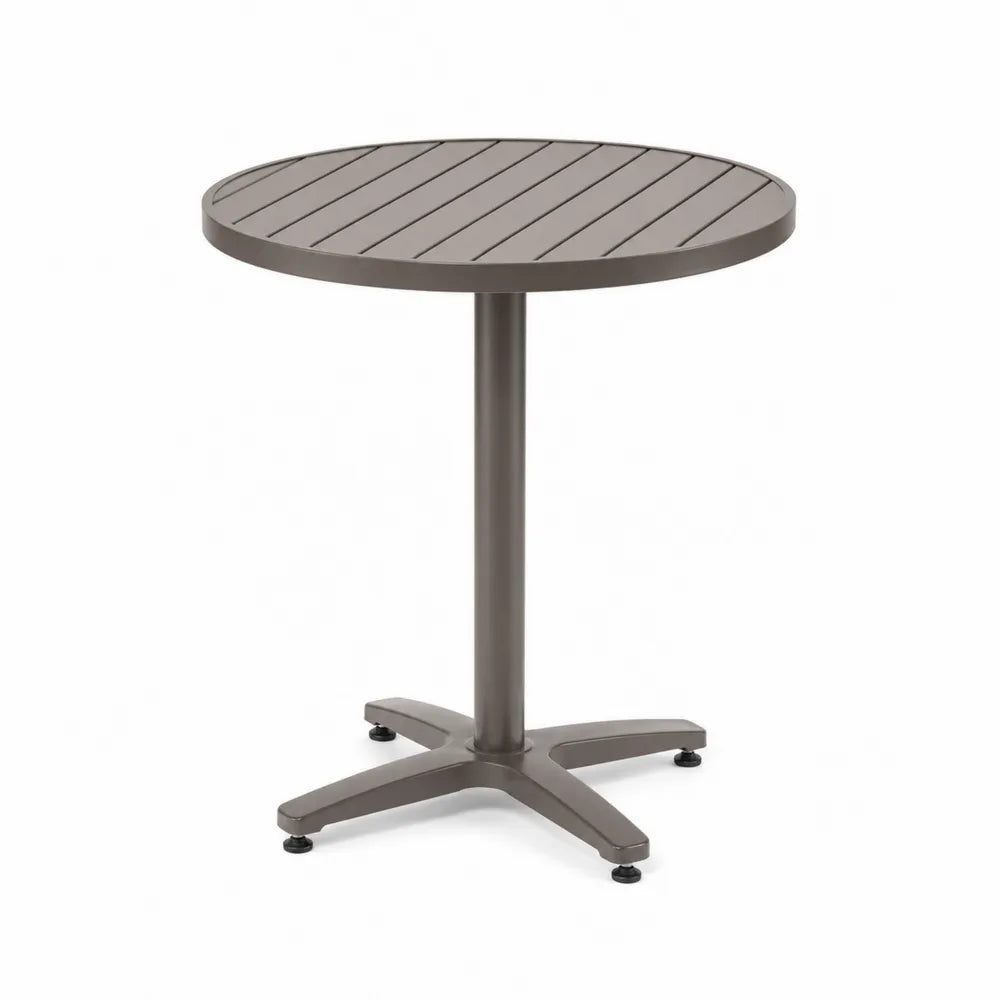 Stół okrągły metalowy brązowy 80 cm