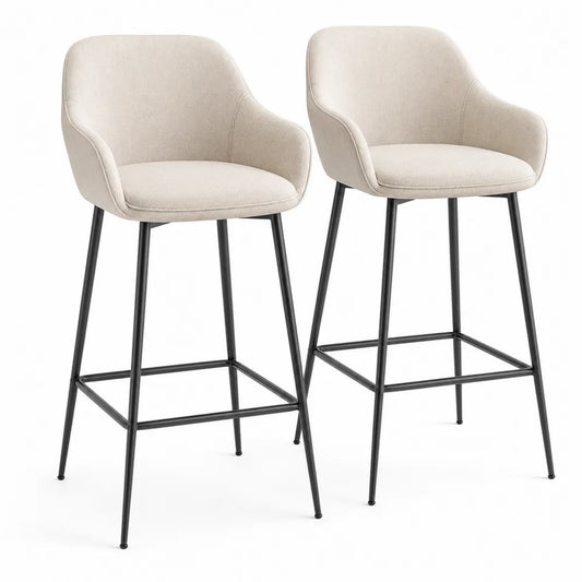Zestaw 2 krzeseł barowych poliester stal 102 cm