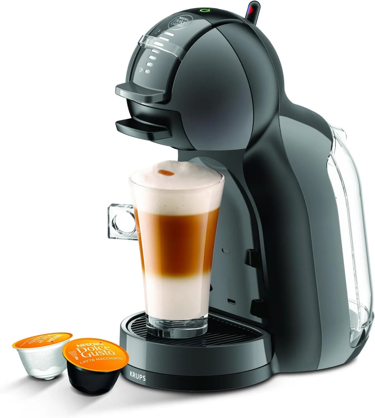 Nescafé Dolce Gusto, Krups Elektryczny ekspres do kawy, 0.8 l, Dopasowane wymiary, Czarny, Mini Me ekspres do kawy 0.8 l- 15 bar, Ciśnienie 15 bar