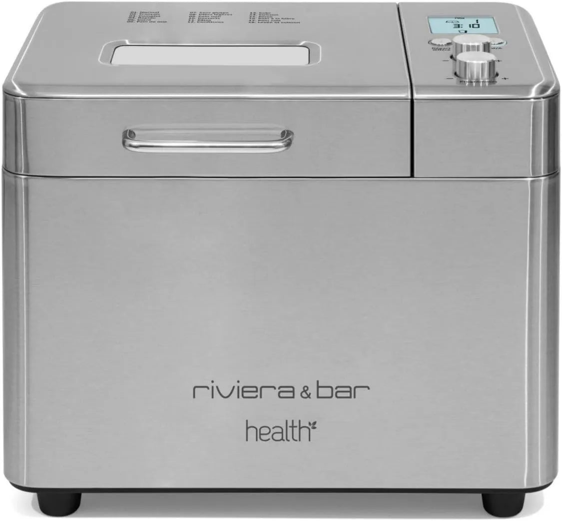 Riviera & Bar, Chleb, 500 W, 18 programów, 500 / 750 g, maszyna do wyrobu chleba, riwiera i bar 60min 15h, uchwyt na gorąco, stal nierdzewna, 3 rozmiary