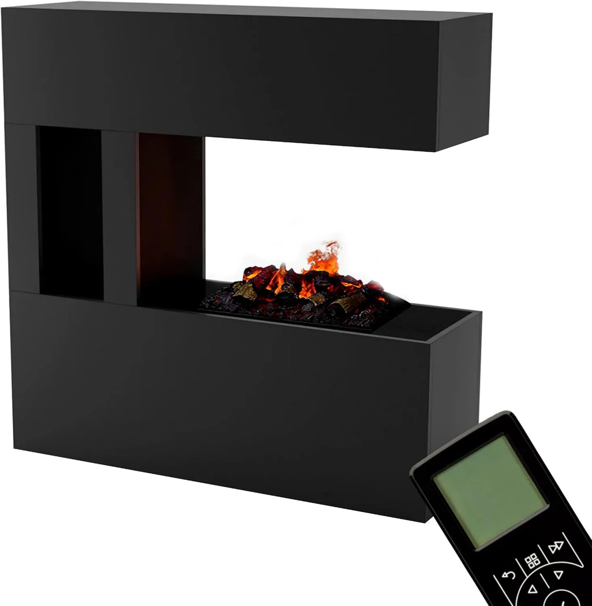 Kominek elektryczny, 120x120 cm, 230 V, 37 cm, zdalne sterowanie, GLOW FIRE Kominek stojący na parę wodną SCHILLER POCKET