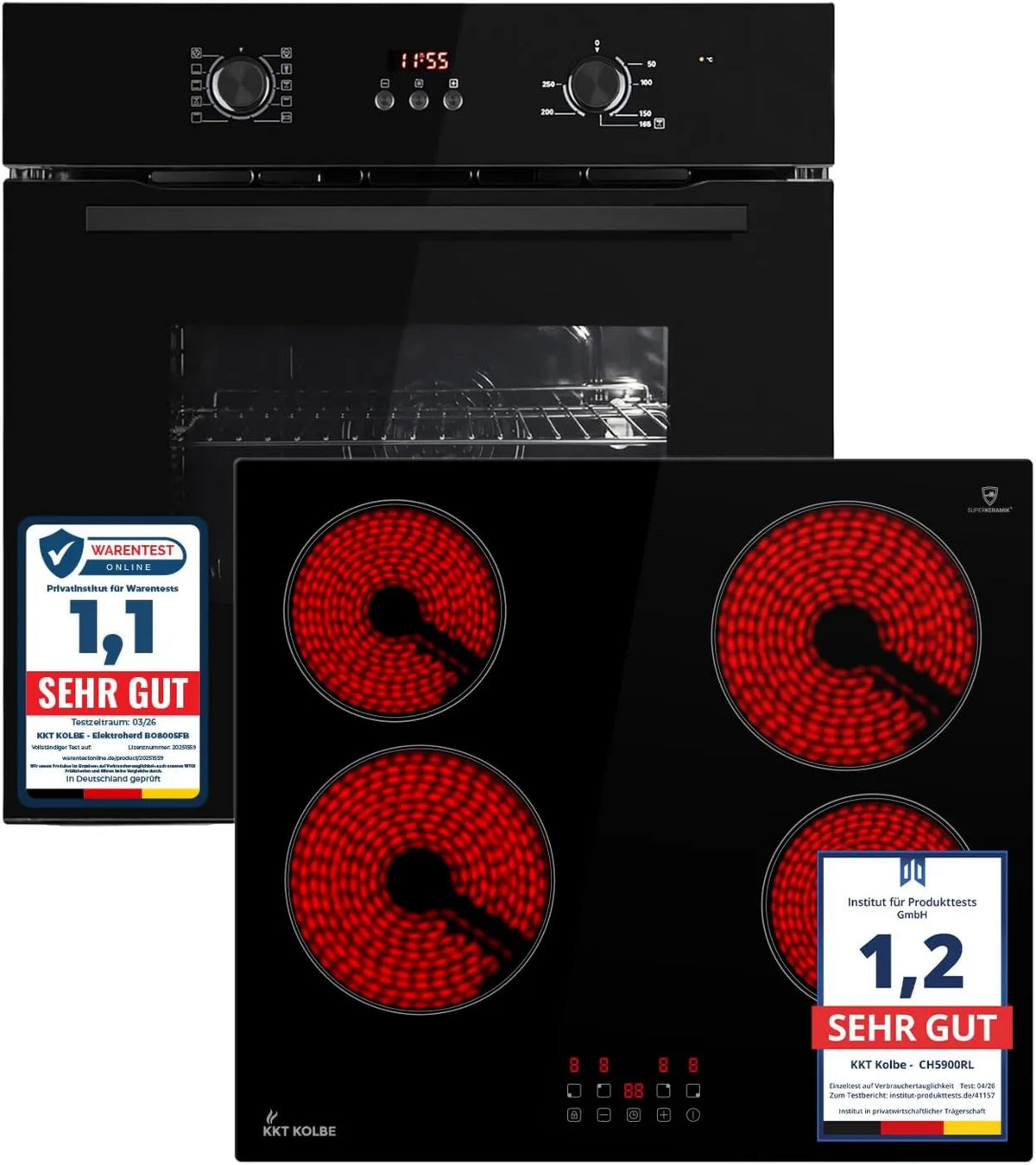 BO8005FB CH5900RL piekarnik elektryczny, 60 cm, 59 cm, 230 V, timer, praca automatyczna, funkcja grilla, KKT KOLBE Autarkes zestaw kuchenek