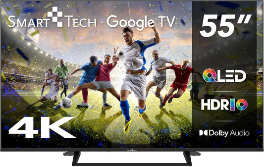 Smart Tech telewizor, Smart TV 55QG06K 4xHDMI, 55 cali, 4 HDMI, 2 USB, TV, 4K UHD, QLED, HDR, HDR 10, 2xUSB, 139 cm, MEMC