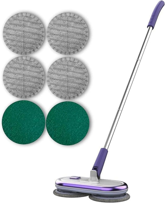 GOBOT odkurzacz pionowy, Elektryczna miotła do czyszczenia podłogi, Podwójne obroty, 4 Fiber 2 podkładki od Prania, Elektryczna miotła bez drutu do ponownego skanowania
