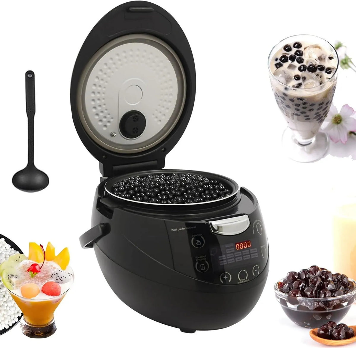 Troqullium, Maszyna do wyrobu, Maszyna Boba, Kuchenka, 6 l, 900 W, Salon, Profesjonalne, Non- stick powłoki