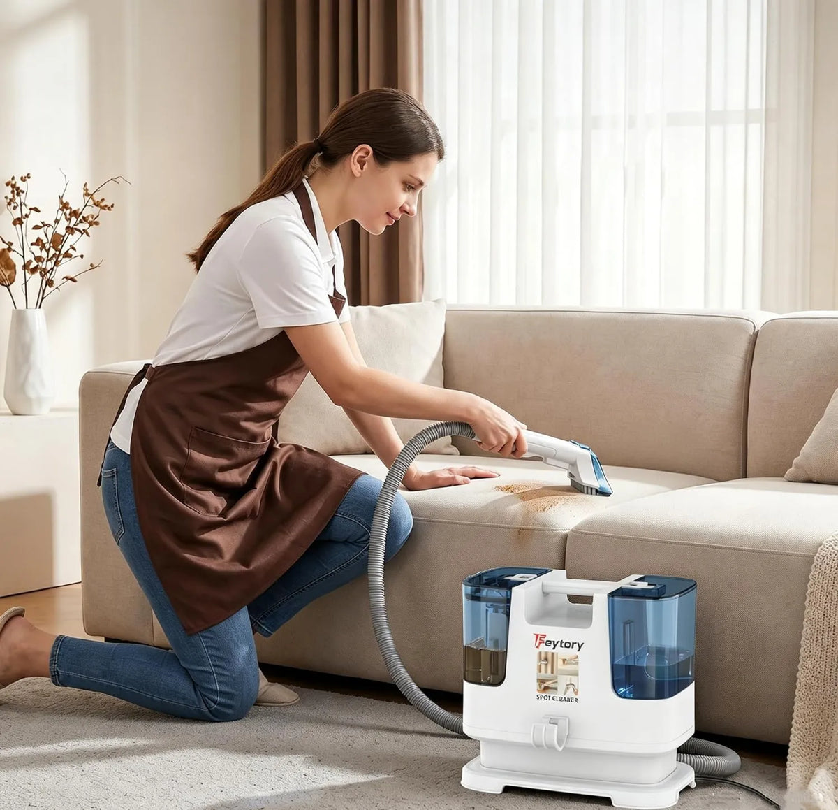 Xinng odkurzacz piorący, Odkurzacz, 0, 6 l, 430 W, przenośny, duży zbiornik, czyszczarka przenośna 430 W 15KPa, Sofa Shampoon z podwójnym rezerwatem 0.6 l