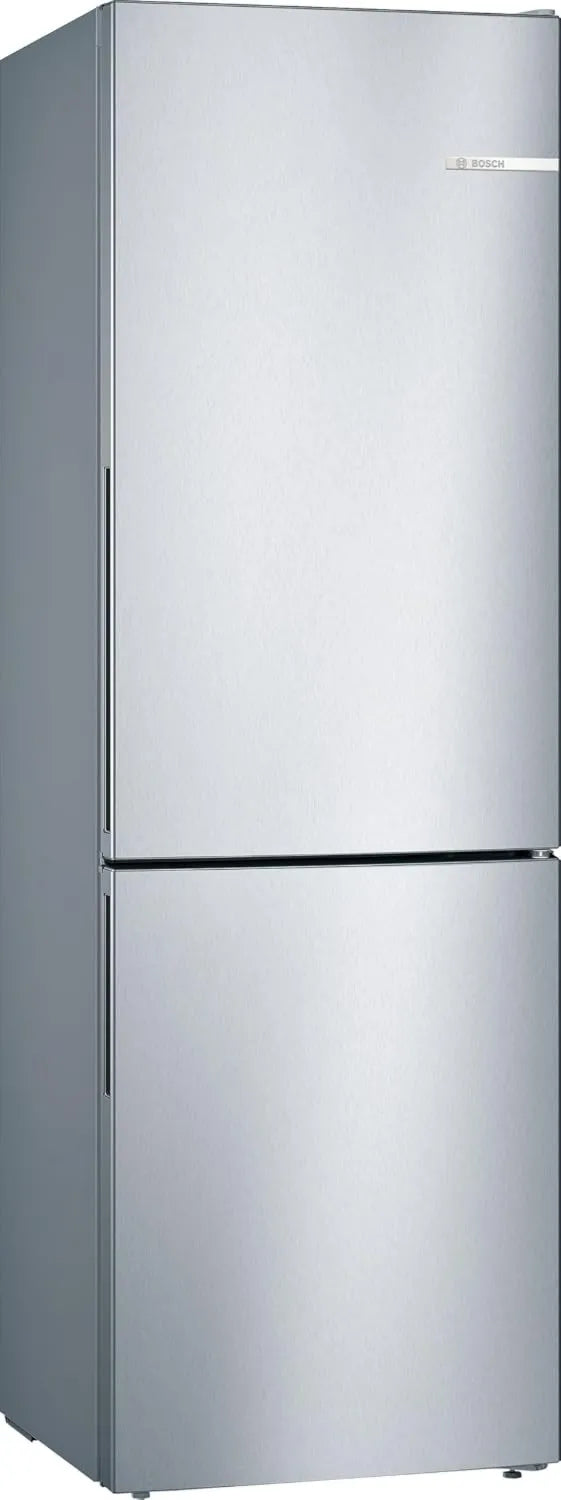 Bosch lodówka, KGV36VLEAS kombinowana, 214 l, 186 x 60 cm, oświetlenie LED, stal nierdzewna, z zamrażarką, VitaFresh, Seria 4, stojąco
