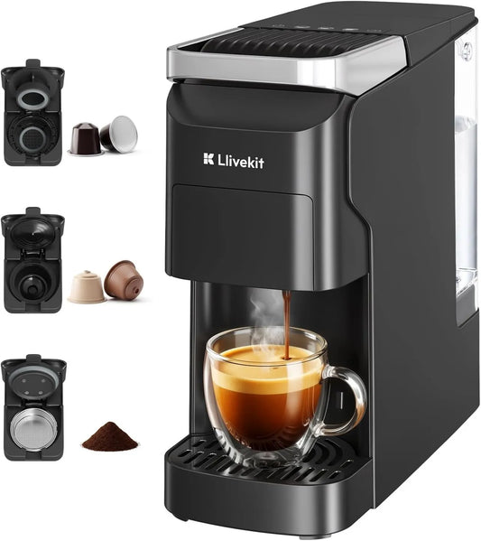 LLIVEKIT, Ekspres do kawy Nespresso elektryczny, Duży zbiornik, 20 barów, zbiornik na wodę 920 ml, 40 s grzałka, ekspres do kawy 3 w 1