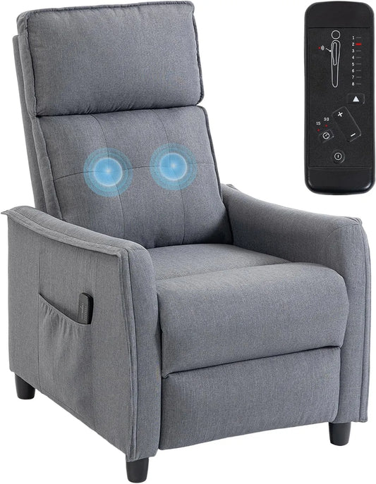 HOMCOM, Fotel, szarość, fotel masażera Manuel 160 ° Light Grey