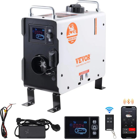 VEVOR, grzejnik elektryczny, 24 V, przenośny, Bluetooth App sterowanie, Ogrzewanie powietrza Diesel 12 / 24 V, Alarm CO