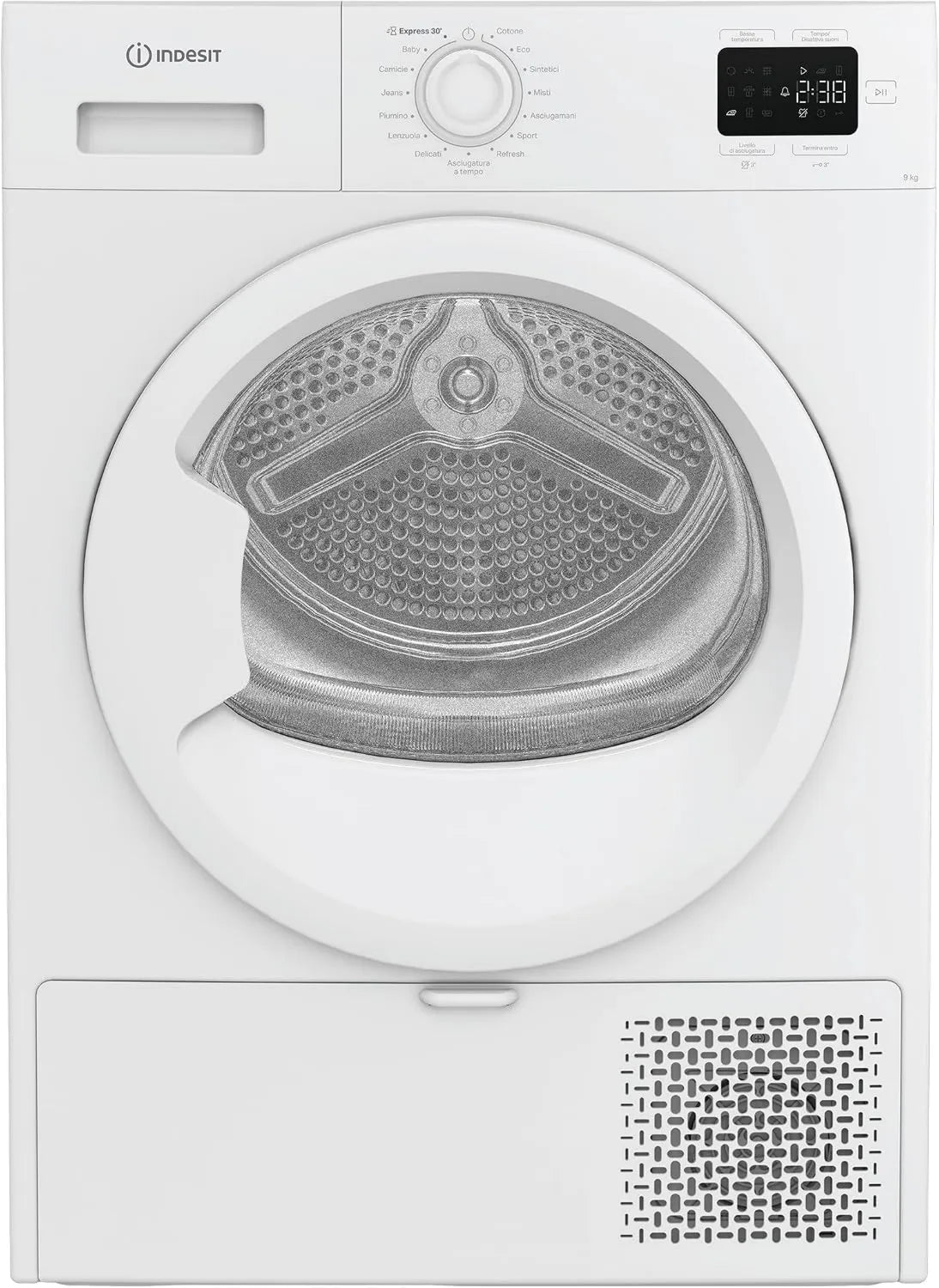 Indesit suszarka z pompą ciepła, YD 92D suszarka, 84, 6 x 59, 8 x 60, 7 cm, 9 kg, klasa energii E, załamanie, 2 w 1 filtr