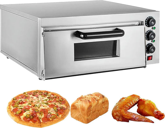 XSDAJSD piec do pizzy, Elektryczny mini piekarnik do pizzy, 3000 W, przenośne, profesjonalne, restauracja, stal nierdzewna, czas gotowania od 10 do