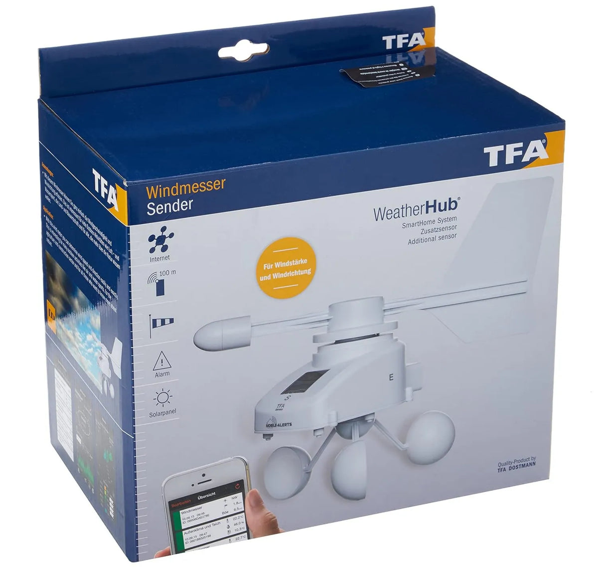 TFA Dostmann, Dostmann Weatherhub Solar Wireless z Via Le Smartphone biały
