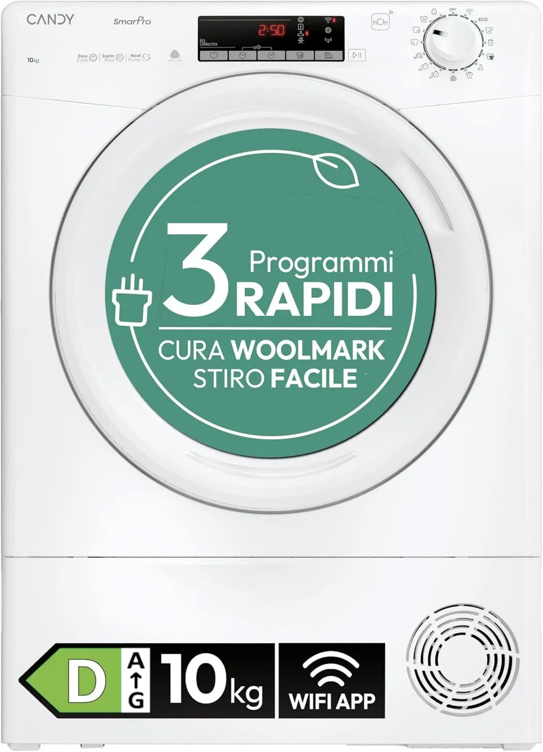 CANDY suszarka z pompą ciepła, EH10N2TE- S SMART PRO CRO EH10N2TE-S