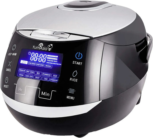Yum Asia ryżowar, 220- 240 V Kuchenka, elektryczna kuchenka wielofunkcyjna, elektryczna kuchenka ryżowa, 1, 5 l, 6 programów, 240 V, 8 kubków, dotyk 220-240 V