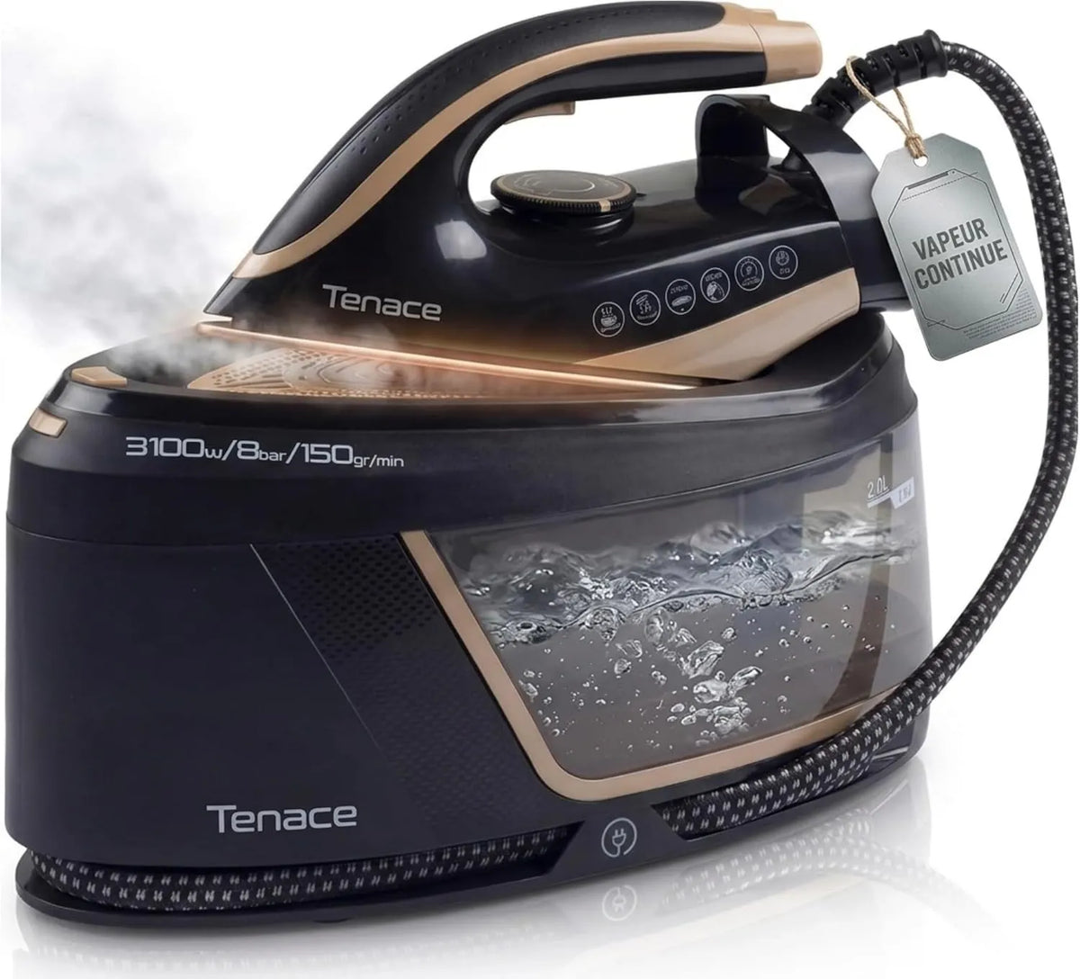 XSQUO Useful Tech generator pary, Filtr, 2 l, 3100 W, 150 g, duży zbiornik, para, czarny, centralny