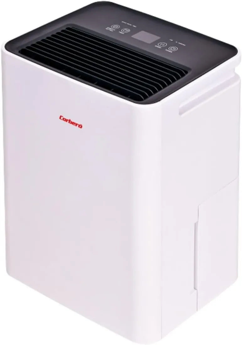 CDG12 R290 osuszacz powietrza, 3,2 l, praca automatyczna, Osuszacz powietrza Corberó, Pojemność 12 l/dzień, Ciągły drenaż, Automatyczne wyłączanie