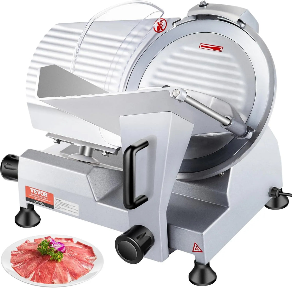 VEVOR Komercyjna krajalnica do mięsa 320 W, 30,48 cm, 15 mm, regulacja ustawień, regulowana grubość 0-15 mm