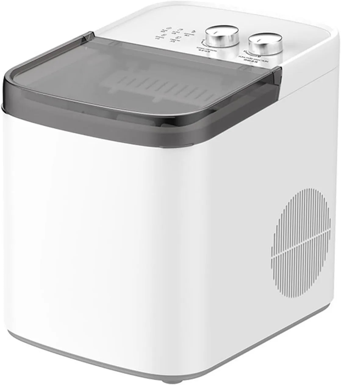 Générique kostkarka do lodu, 1.2 l, przenośny, duży zbiornik, produkuje 9 kostek lodu na piec do domu, biały 23.5, 1.2 l zbiornik wody