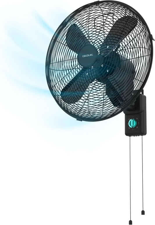 Cecotec, Wentylator, 18 cali, 50 W, 3 prędkości, cichy, czarny, 4 palety aerodynamiczne, 45 cm