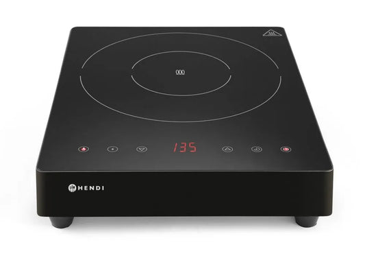 HENDI kuchenka przenośna, Płyta indukcyjna 230 V / 3500 W, 3500 W, 60- 240°C, 230 V, stół indukcyjny do gotowania, dotyk, licznik, stal nierdzewna, czarny, 337x417x, 85 mm 230 V/3500 W