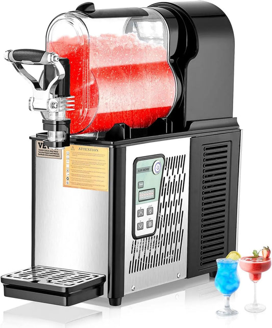 Kostkarka do lodu, 1 x 3, 12 filiżanek, VEVOR Komercyjna maszyna do granitas margarita 1 x 3 l, 12 filiżanek maszyna do lodów ze stali nierdzewnej