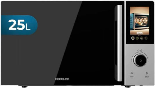 Cecotec kuchenka mikrofalowa, 25 l, 1200 / 900, 2200 W, 8 programów, dotyk, minutnik, grill, profesjonalny, mikrofalówka, 315 mm taca, 60 min minutnik