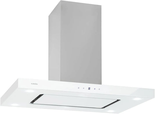 KLARSTEIN okap kuchenny, 230 W, 642 m3 / h, oświetlenie LED, dotyk, 3 poziomów, stal nierdzewna, biała, Valeria Hood m3/h