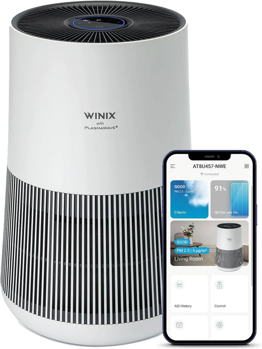 T500 oczyszczacz powietrza, 250 m³/h, 50 m², sterowanie WiFi, filtr HEPA, WINIX Wi-Fi oczyszczacz powietrza dla alergików, sierści zwierząt