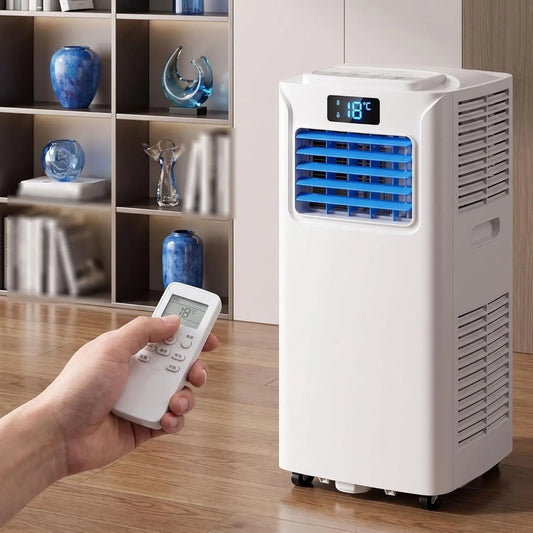 HUANQIN klimatyzator przenośny, Klimatyzator 24h, zegar, 7000 BTU, 2 prędkości