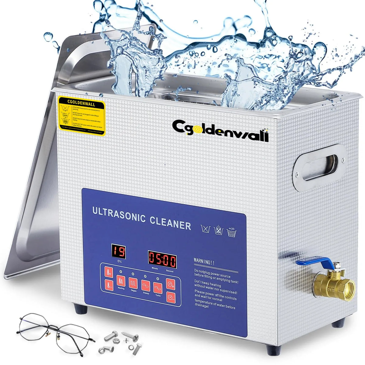 CGOLDENWALL, Grzejnik elektryczny 28 / 40kh, 6 l, 180 W, 20-80°C, profesjonalny 28/40khz