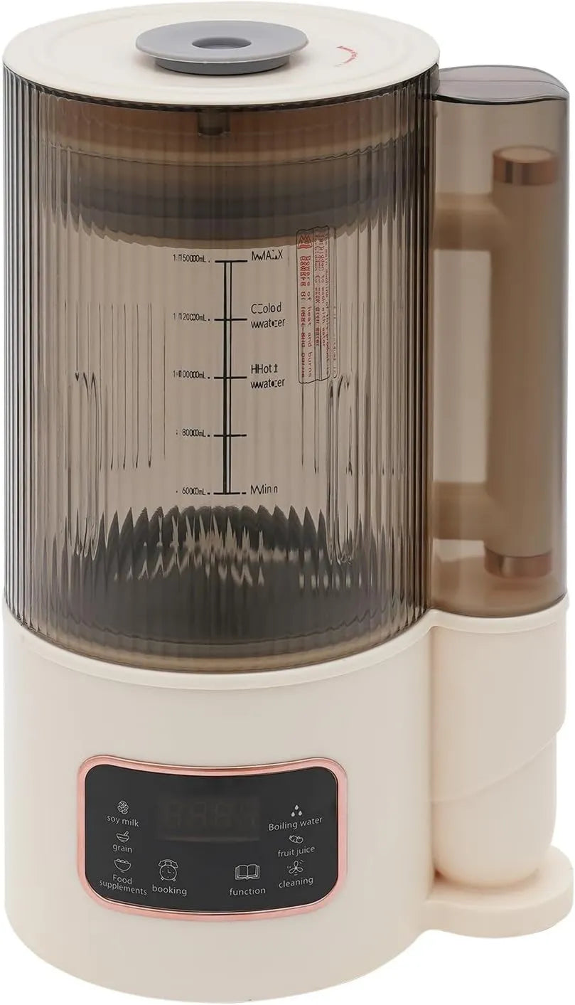 Loobiiny spieniacz do mleka, Maszyna do mleka, maszyna do mleka roślinnego i mleka orzechowego, 500 W, 1500 ml, LCD, drewno, do zimnych napojów