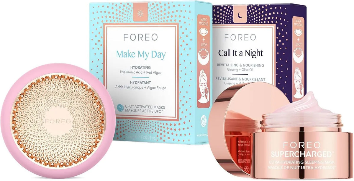 FOREO, UFO 3 Urządzenie, 75 ml, czerwony, termometr, zestaw Hyper Hydra